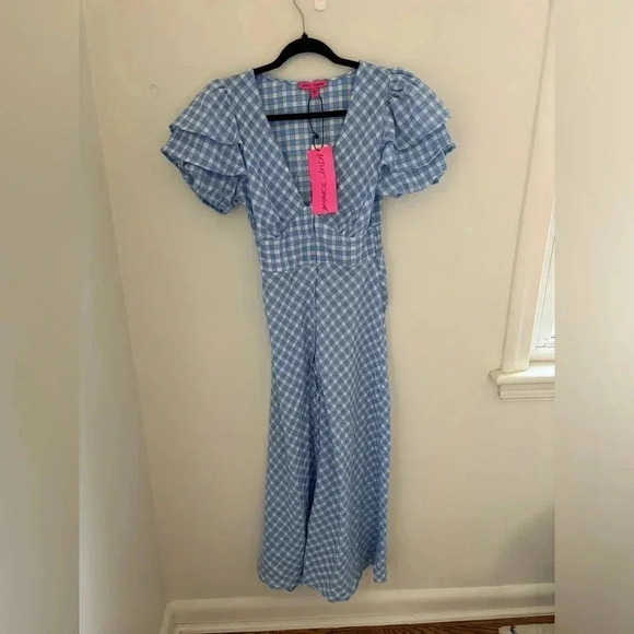 Betsey Johnson Gingham Print Midi  Dress - Picture 6 of 9